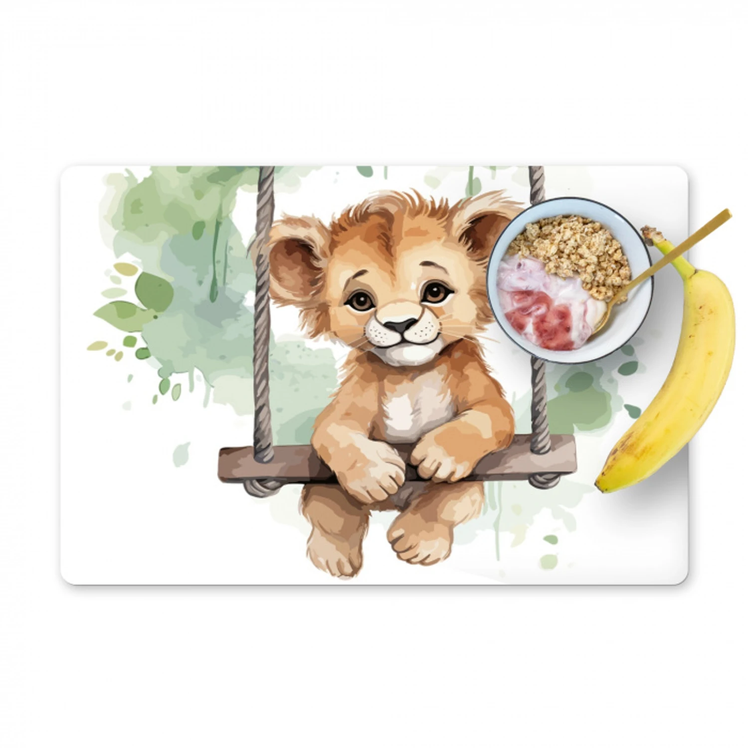 Leeuw - Dier - Kinderen - Jungle - Kinderkamer - Babykamer Placemat vinyl groot -zzzproduct_Kitchenyeah-website