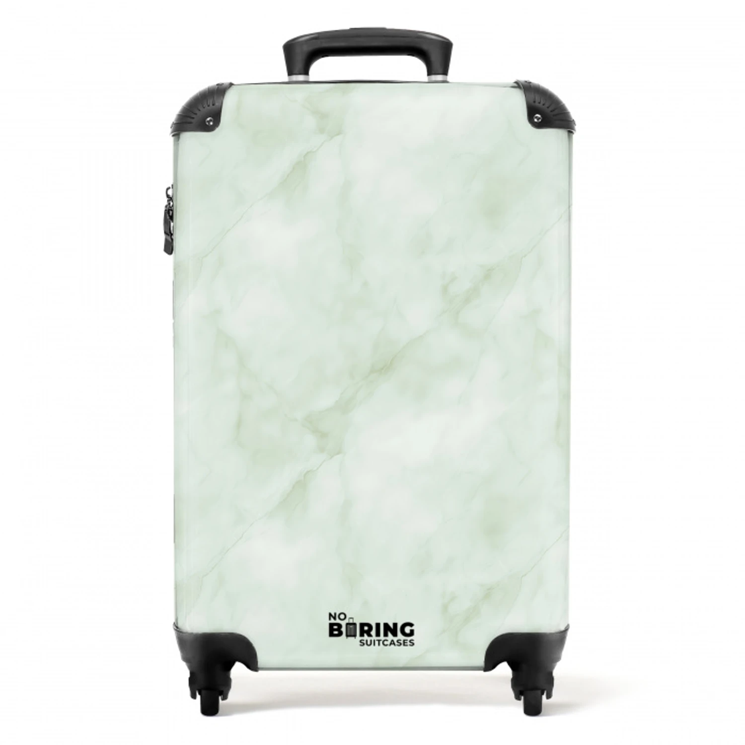 Groen - Marmer - Vloeiende aders NBS - Handbagage koffer - Volwassenen Unisex middel -productfoto_recht