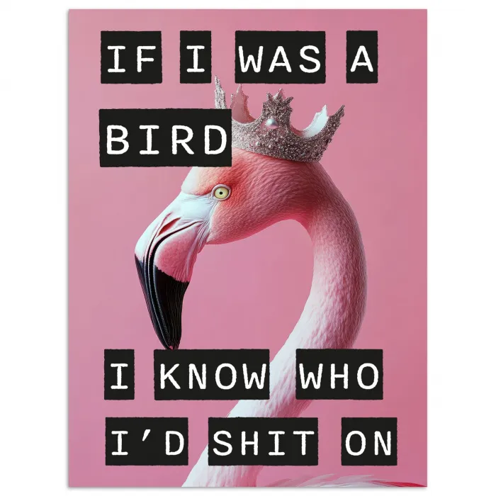 Flamingo - Roze - Vogel - Decoratie poster papier klein -3d