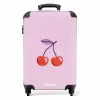 Patronen - Kers op lichtroze achtergrond NBS - Handbagage koffer - Kinderen Unisex middel -productfoto_recht