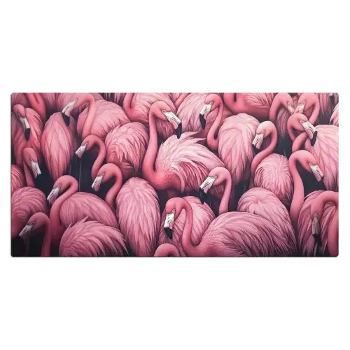 Flamingo - Roze - Dieren Muismat XXL klein -3d_leeg