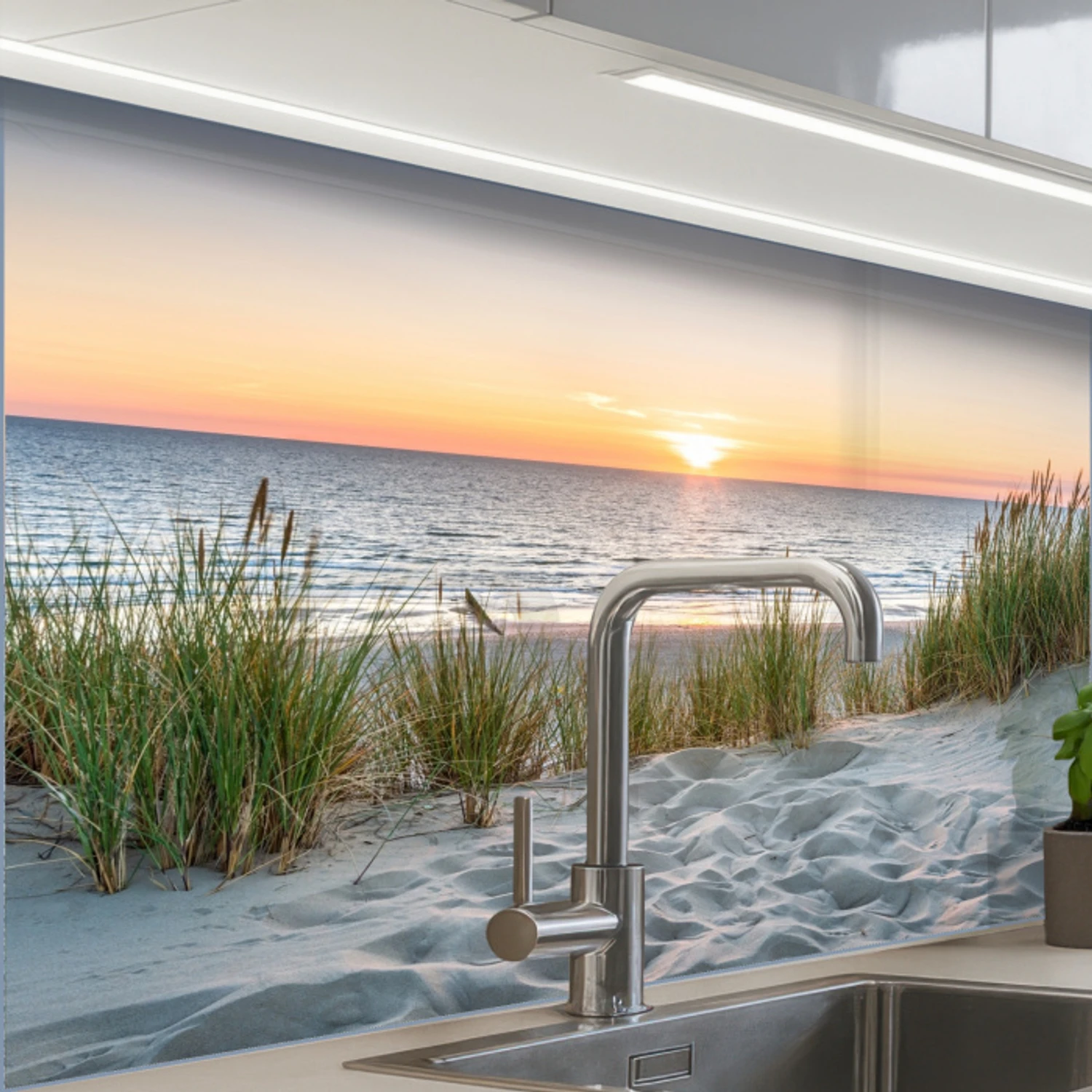 Zon - Natuur - Strand keuken achterwand 2 middel -zzzz3d_schuin