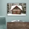 Huis - Bos - Winter - Natuur - Sneeuw canvas 2cm klein -sfeer4