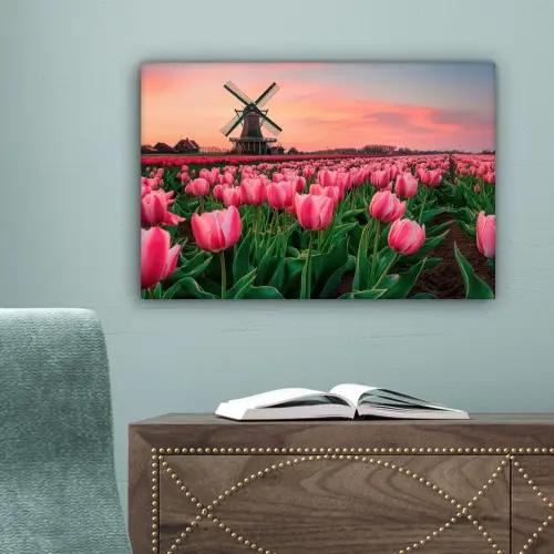 Tulpen - Molen - Nederland canvas 2cm klein -sfeer4
