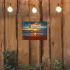 Zee - Zonsondergang - Strand - Wolken - Oranje tuinposter los doek klein -sfeer1