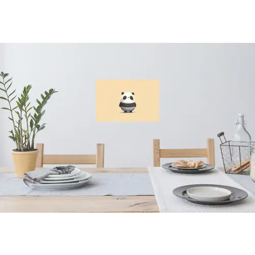 Panda - Beige - Minimalistisch Muursticker klein -eettafel