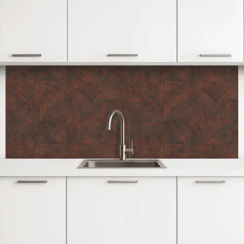 Patroon - Geometrisch - Bruin - Roest keuken achterwand 2 middel 871 -3d