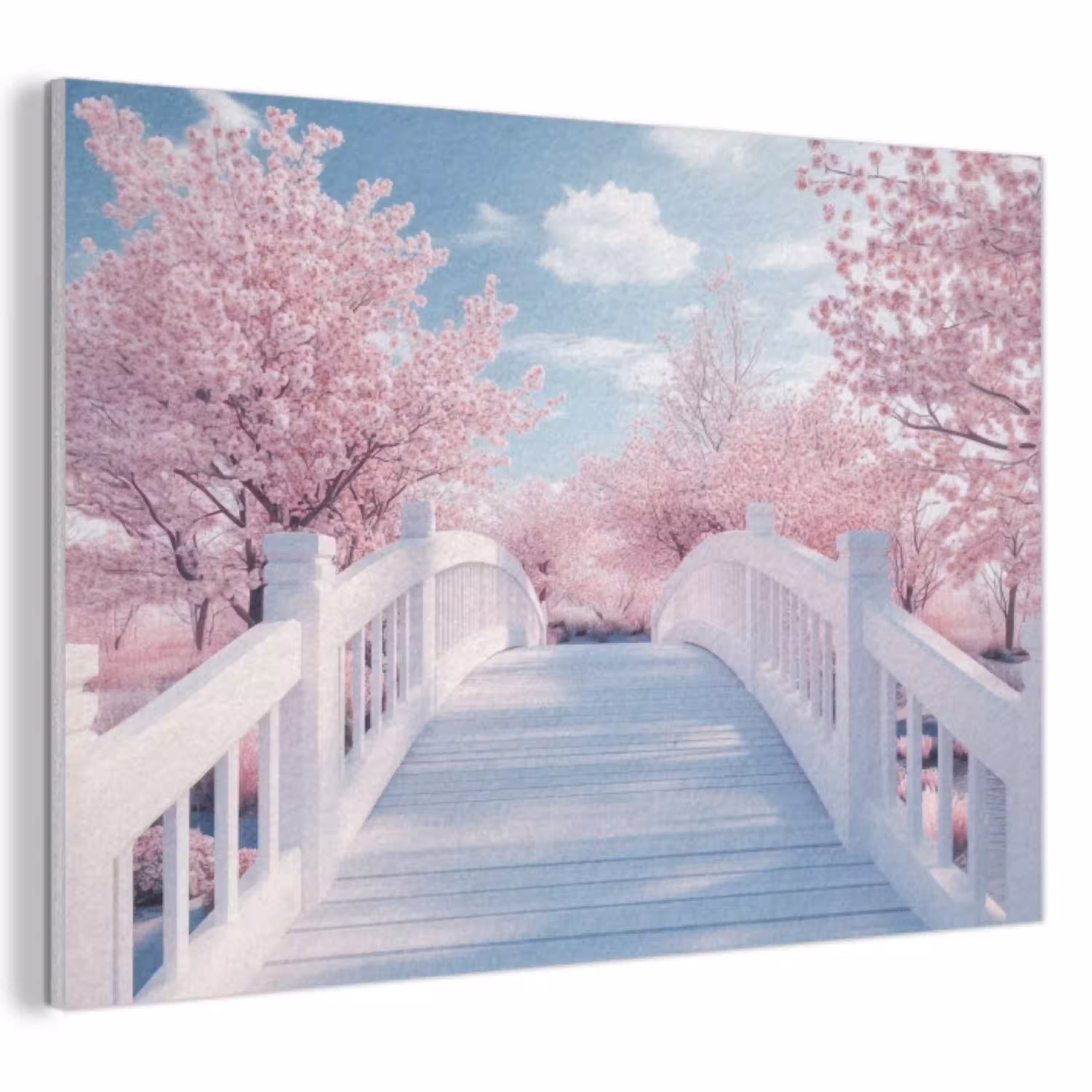 Brug - Kersenbomen - Wit PET vilt klein -3d