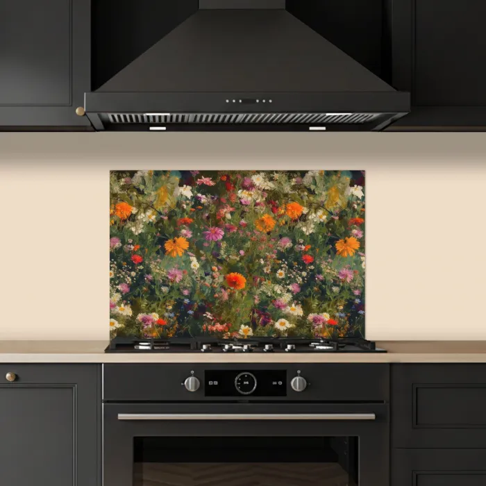 Bloemenveld - Kleuren - Verf keuken achterwand spatscherm klein 900 -sfeer1