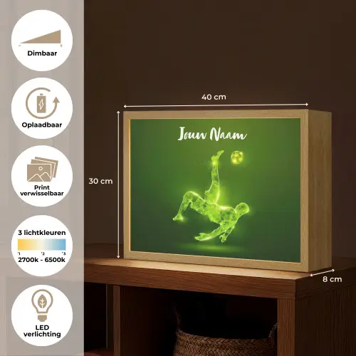 Voetbal - Groen - Omhaal Light Box met batterij (Wandlamp kind) middel -USP_websiteoverzichtNL