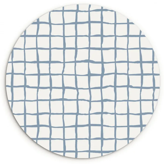 Patroon - Raster - Blauw - Grijs Wandcirkel plexiglas klein 852 -3d