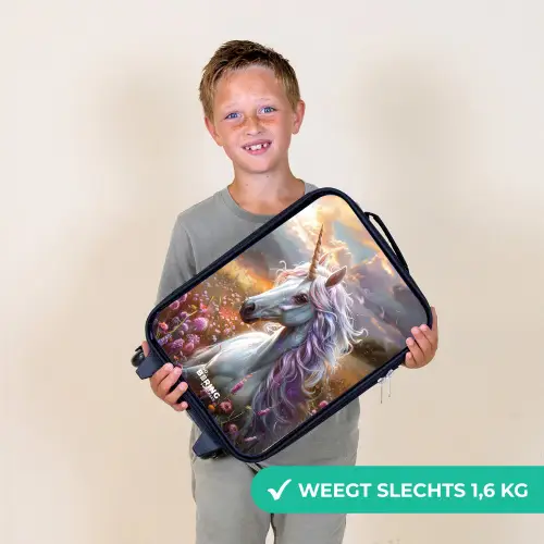 Pastel parelhoorn Kinderkoffer - Zwart klein -sfeer4_NL
