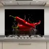 Peper - Rood - Zwart - Water - Groente keuken achterwand spatscherm klein -3d_website