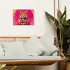 Tijger - Kimono - Planten - Roze tuinposter los doek klein -sfeer7