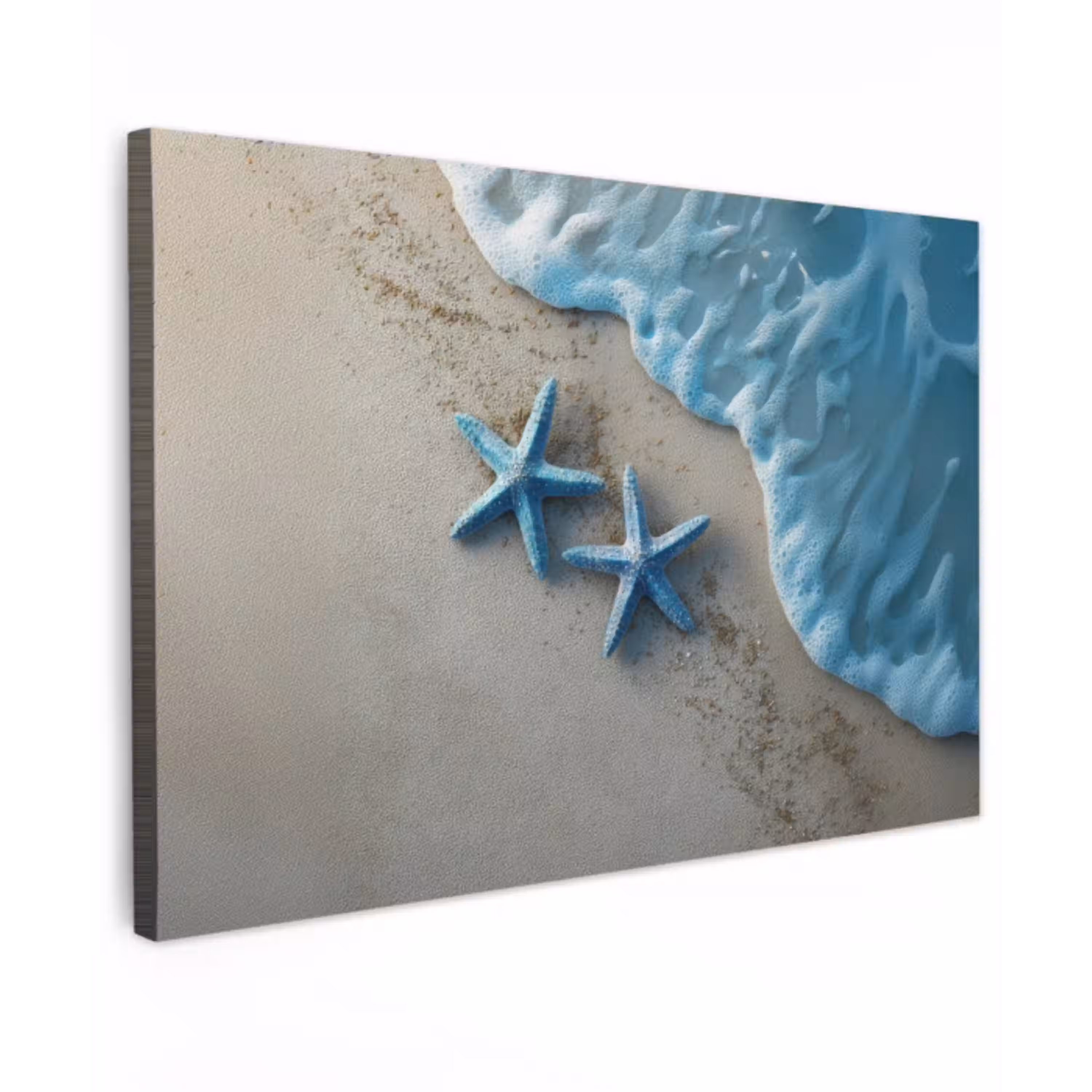 Zeesterren - Zand - Zee - Blauw canvas 2cm klein -z3d