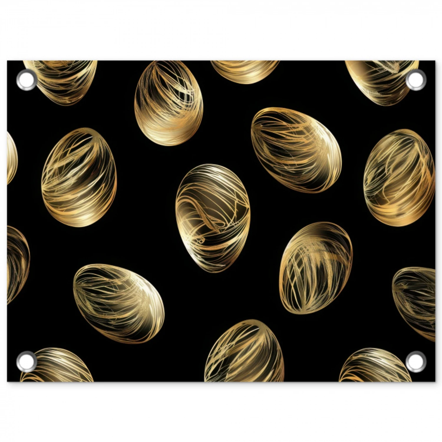 Eieren - Goud - Patroon tuinposter los doek klein -3d