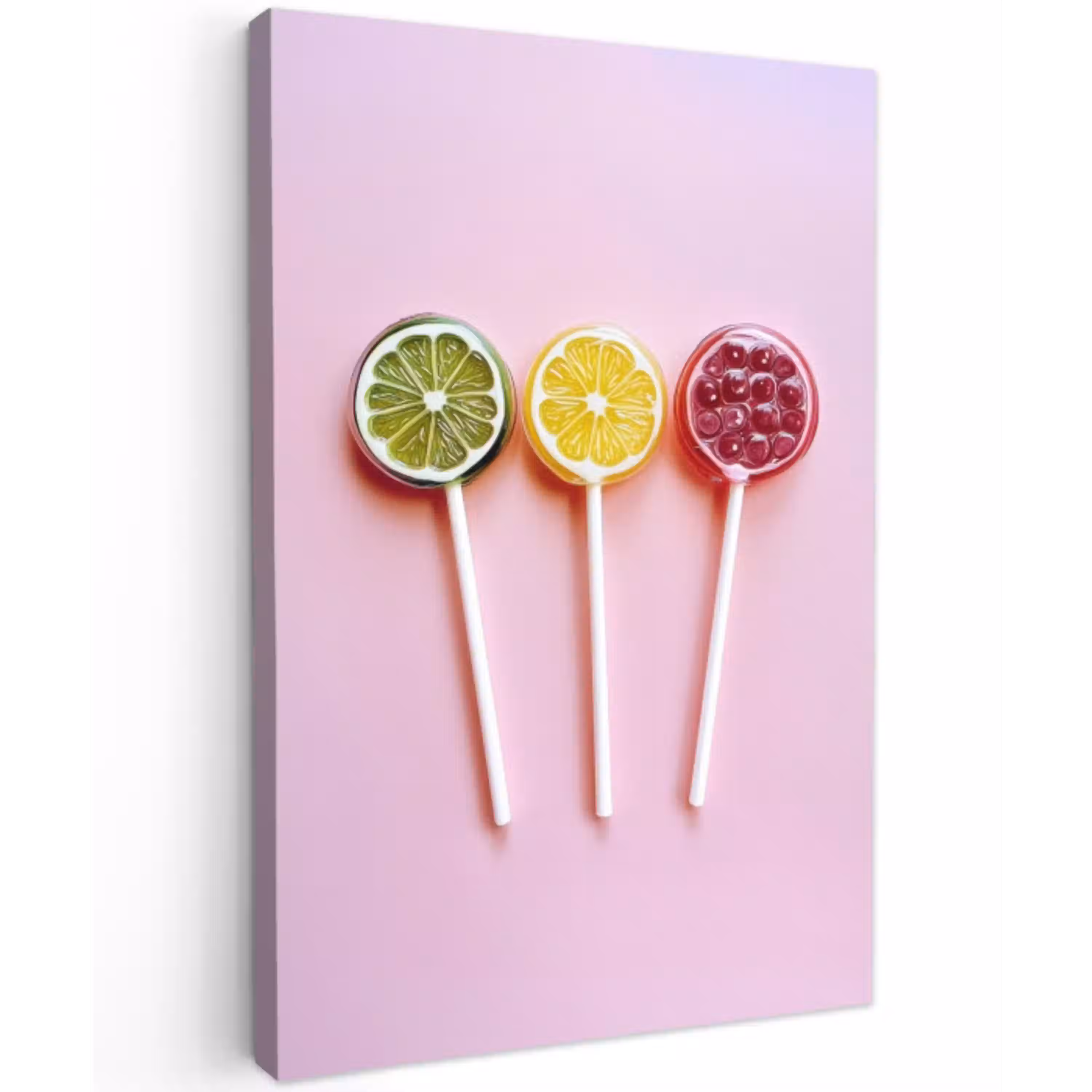 Lolly - Snoep - Citrus Tuinposter op houten frame 2 cm dik middel -3d