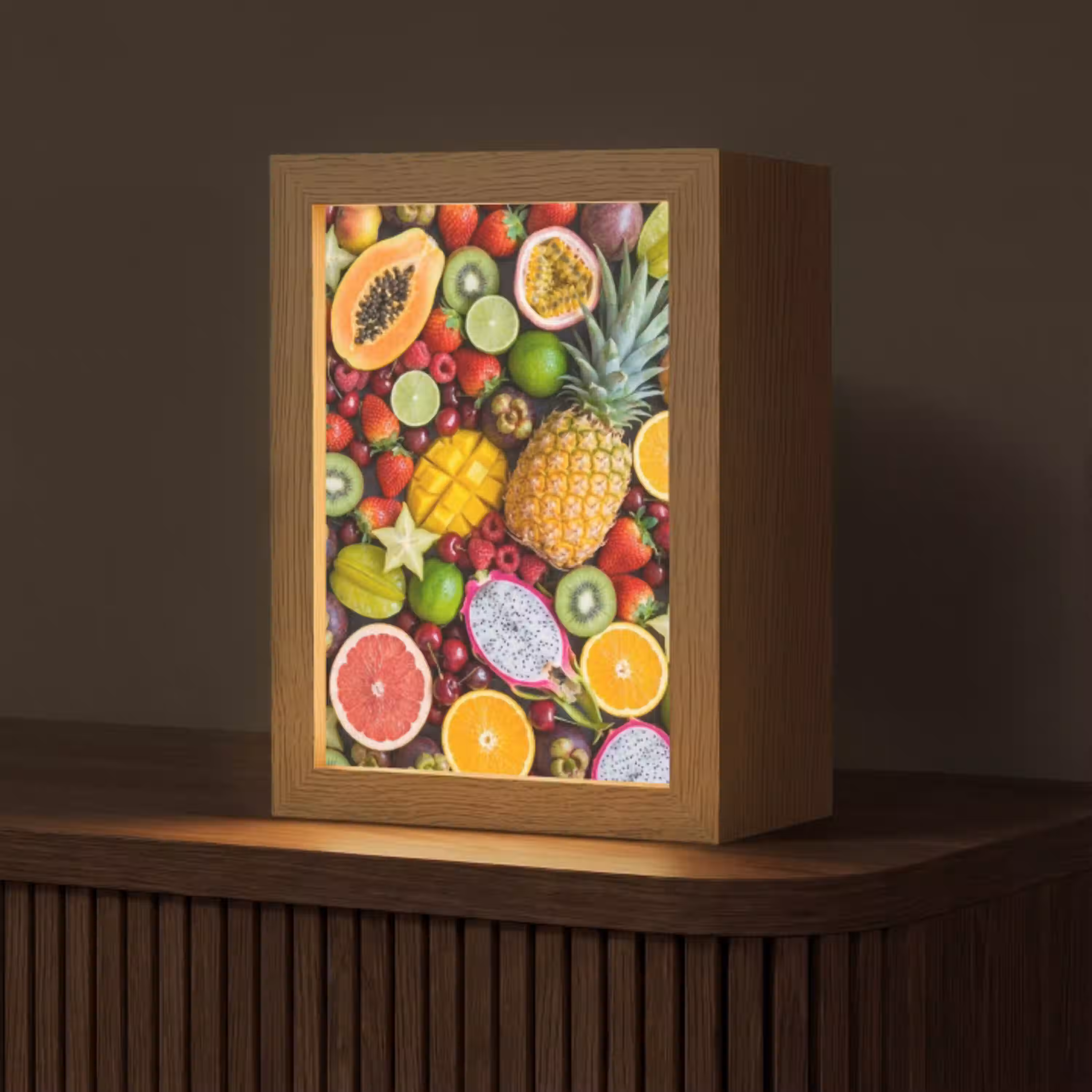 Fruit - Assortiment - Vers - Gezond - Kleurrijk Light Box met kabel (Tafellamp) klein -z3d_website