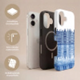 Aquarel - Grachtenpanden - Delfts - Blauw Toughcase MagSafe Apple iPhone 17 klein -USP_Lagen_DE