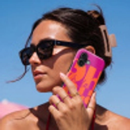Oh la la - Roze - Oranje - Gestapelde letters Toughcase MagSafe Apple iPhone 17 klein -Sfeer2V