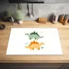 Sterren - Stegosaurussen - Blaadjes - Groen Inductie beschermer vinyl 3mm klein -sfeer5
