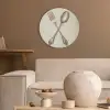 Beige - Vintage - Bestek Akoestische PET Vilt - Rond klein -sfeer1