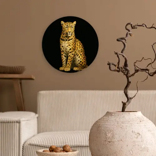Panter - Realistisch - Bruin Wandcirkel plexiglas klein -sfeer1