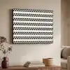 Harten - Lijn - Wit - Zwart Textielframe zwart klein 947 -sfeer3