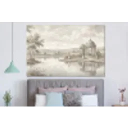 Landschap - Water - Natuur - Sepia forex 5mm xxl -slaapkamer