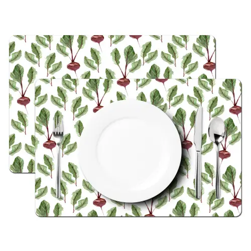 Rood - Bieten - Blad - Patroon Placemat vinyl groot 368 -zzsfeer2_Kitchenyeah-website