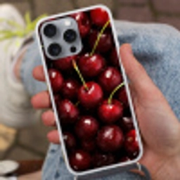 Rood - Fruit - Kersen Hoesje iPhone 16 Pro Max met koord klein -sfeer3