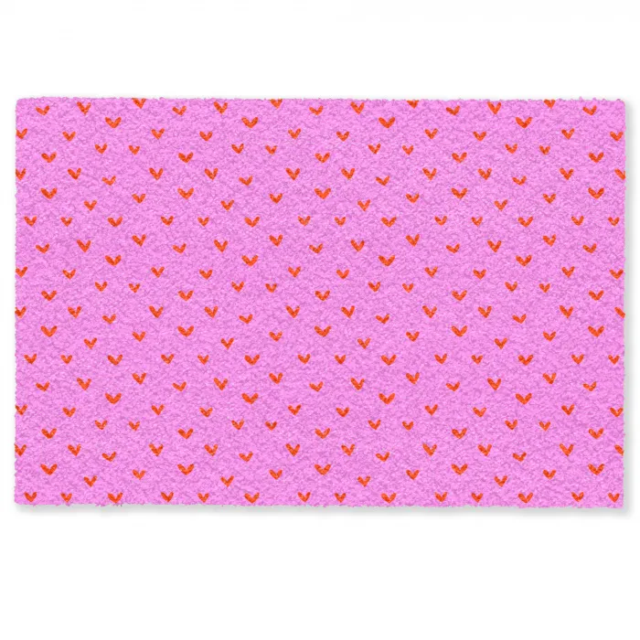 Rood -  Hartjes - Roze - Patroon Deurmat klein 898 -zkaufland3d