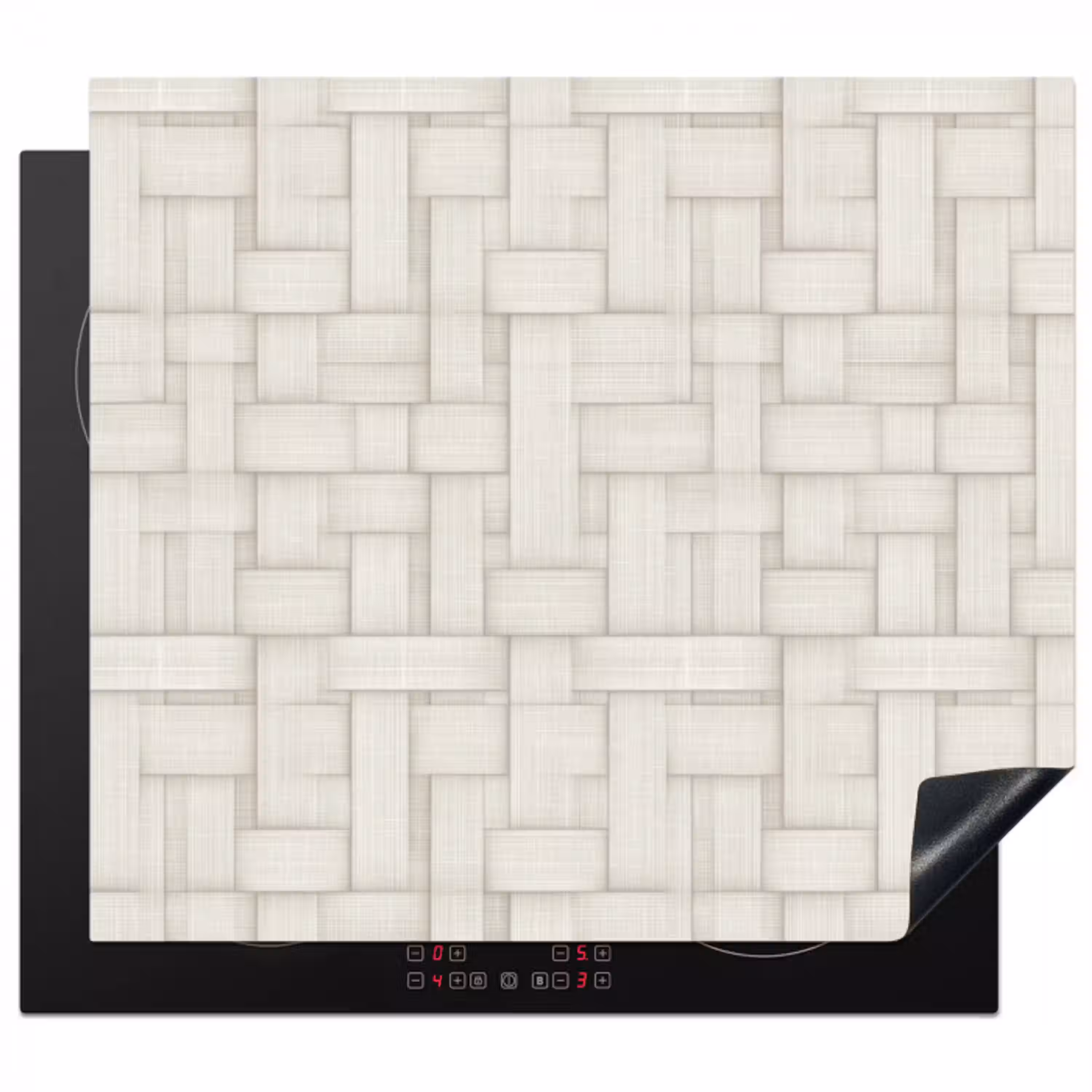 Vlechtwerk - Banen - Beige Inductie beschermer vinyl 3mm middel 274 -3d