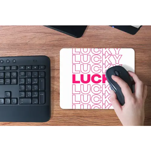 Lucky - Roze - Patroon muismat rubber klein -toetsenbord