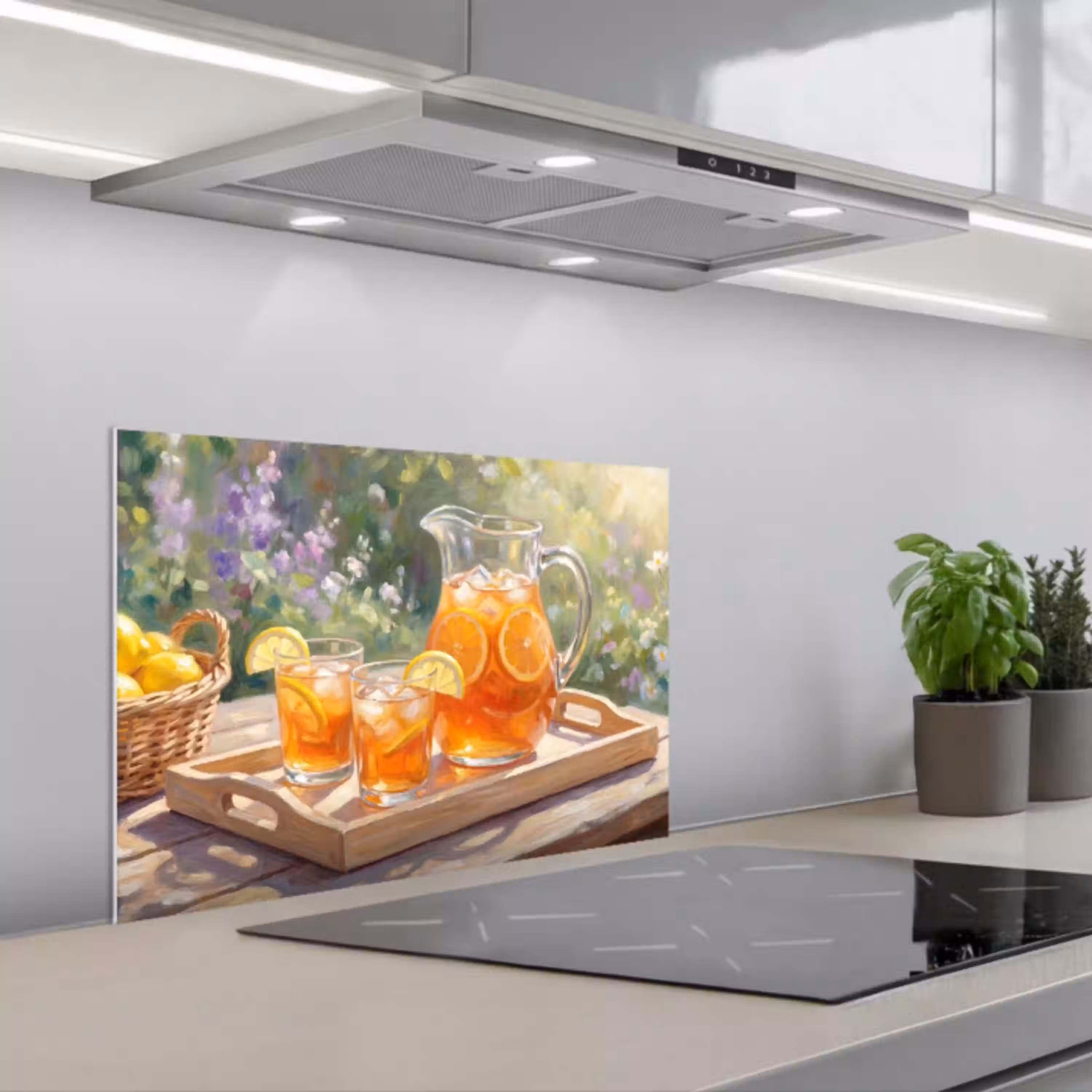 Drank - Citroen - Zomer - Tuin - Geel keuken achterwand spatscherm klein -3d_schuin