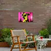 Hond - Zonnebril - Roze - Art Tuinposter op houten frame 2 cm dik klein -sfeer3