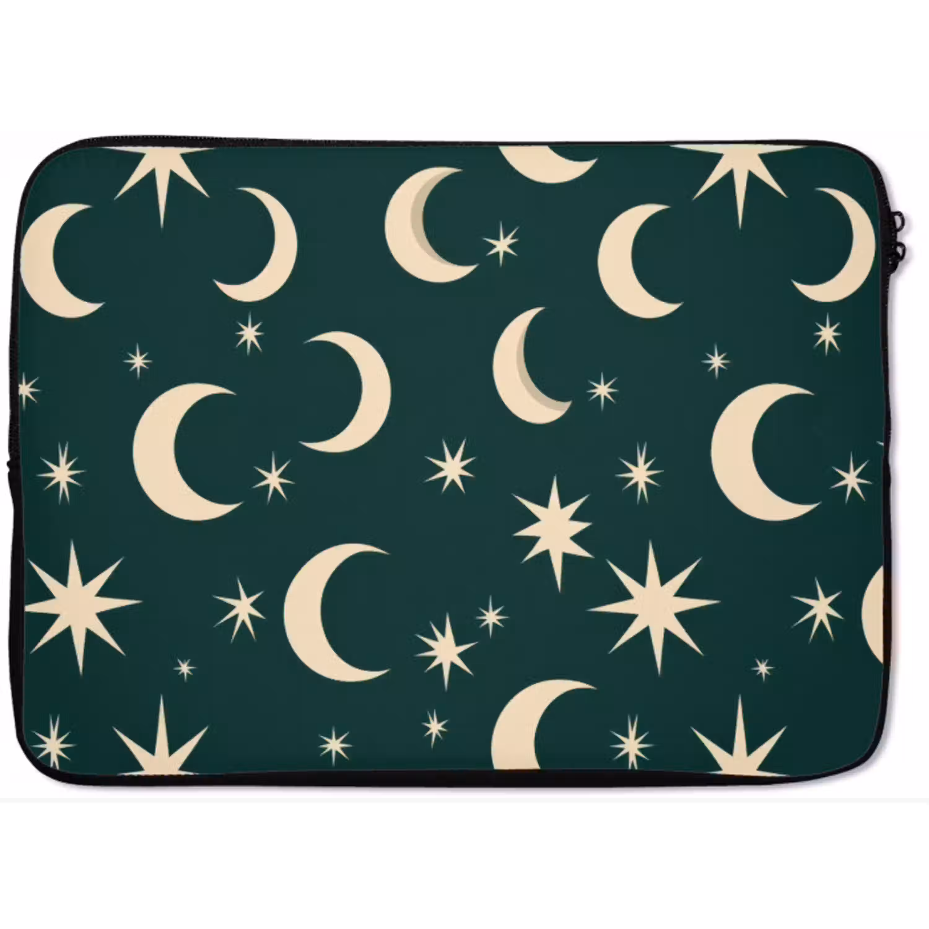 Manen - Sterren - Groen laptophoes neopreen klein 279 -zkaufland3dotto