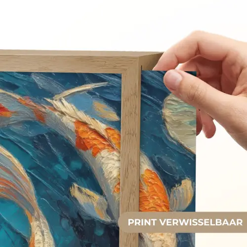 Vissen - Waterlelies - Oranje - Water Light Box met batterij (Wandlamp) middel -USP_websiteprintNL
