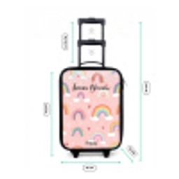 Regenbogen op een roze achtergrond Kinderkoffer - Zwart klein -productfoto_formaten