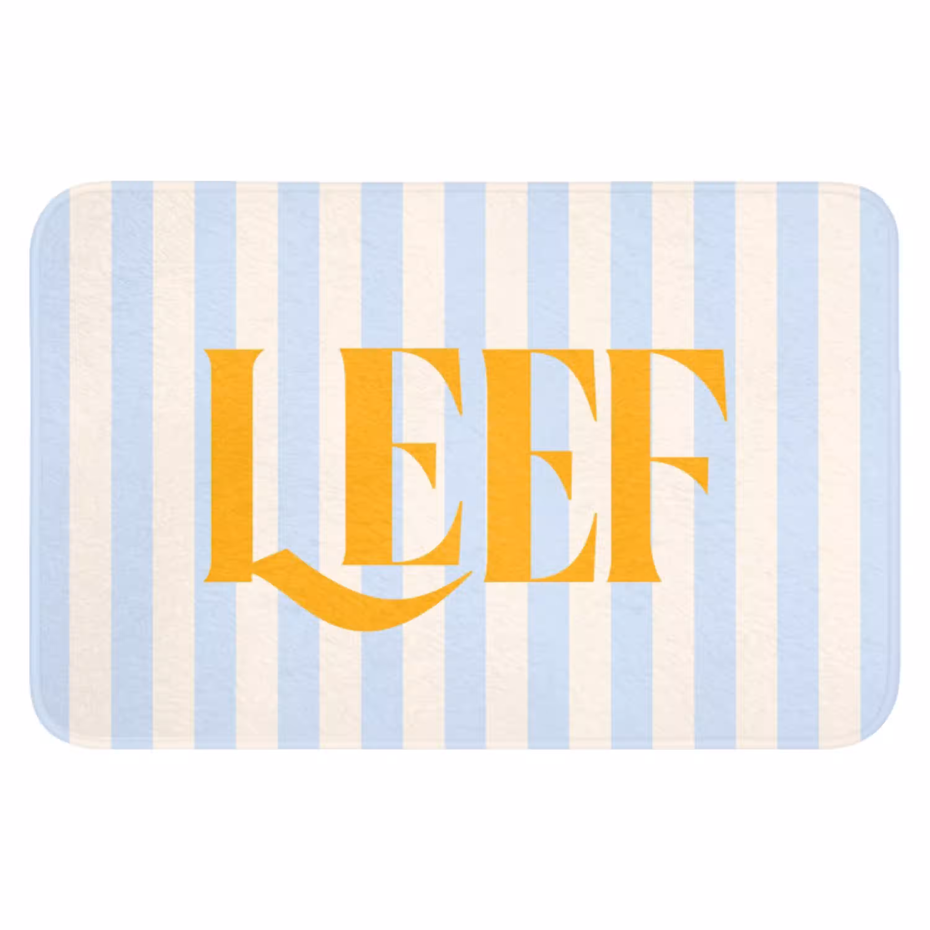 Oranje - Blauw - Strepen - Leef WCmat klein -3d