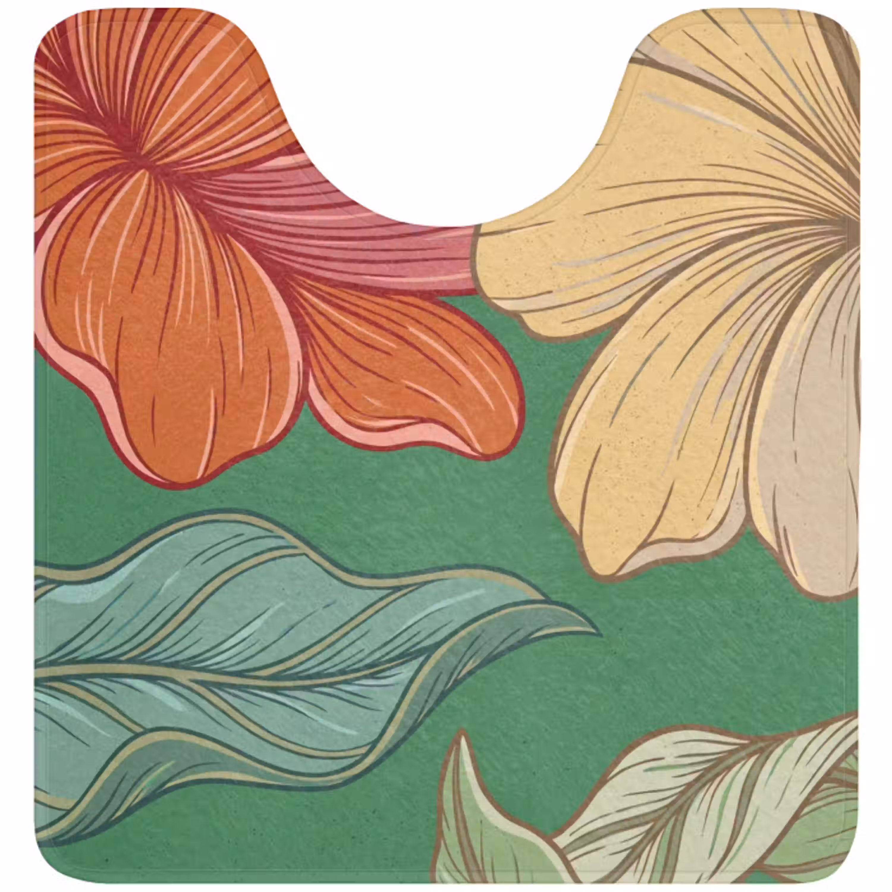 Bloemen - Groen - Illustratie WCmat U-uitsnede middel -3d