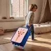 Giraffe - Wimpers - Minimalistisch - Roze Kinderkoffer - Blauw klein -sfeer1