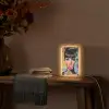 Kauwgom - Vrouw - Penseelstreken - Modern Light Box met kabel (Tafellamp) klein -sfeer4