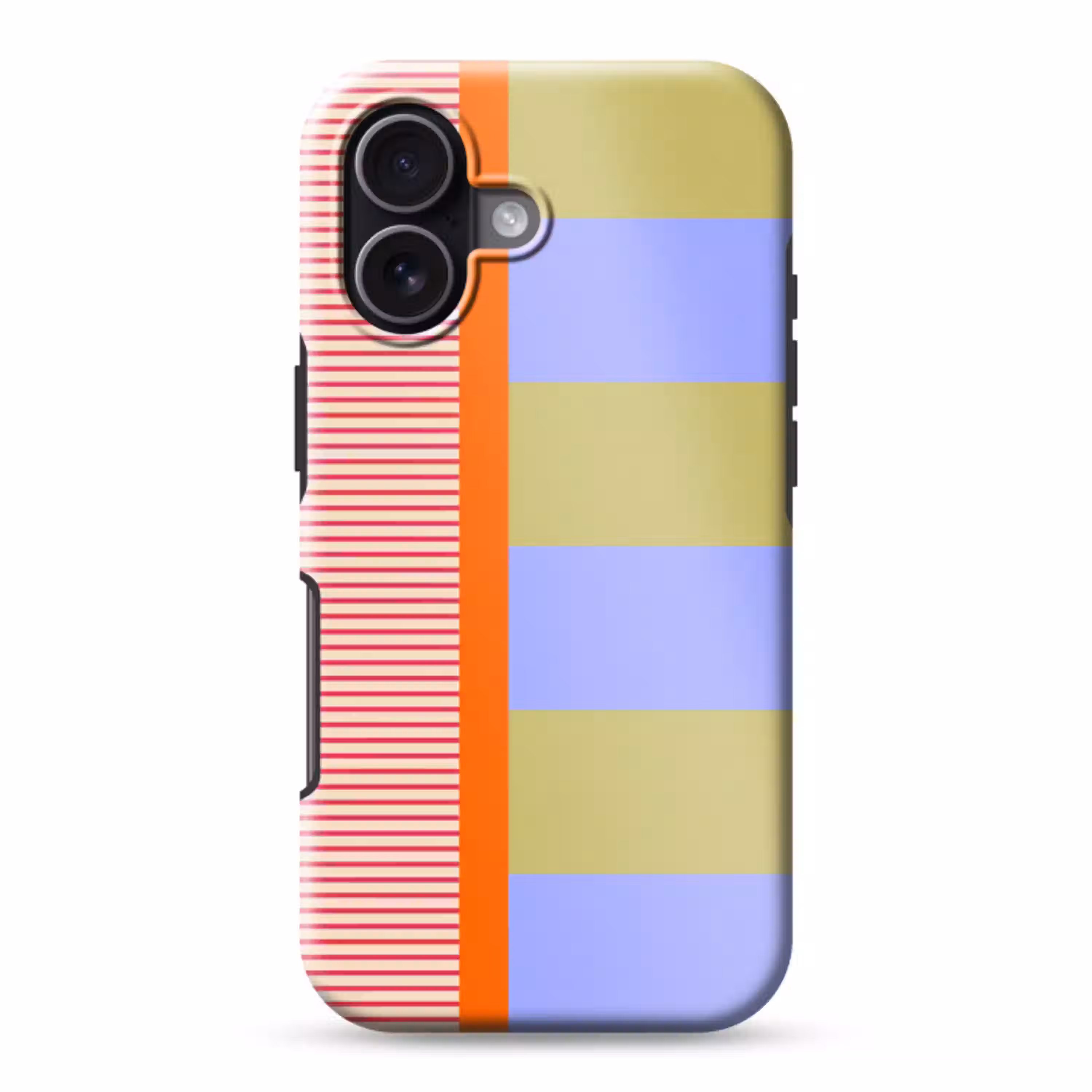 Abstract - Geometrie - Strepen - Blokken - Rood Toughcase MagSafe Apple iPhone 17 klein -3d