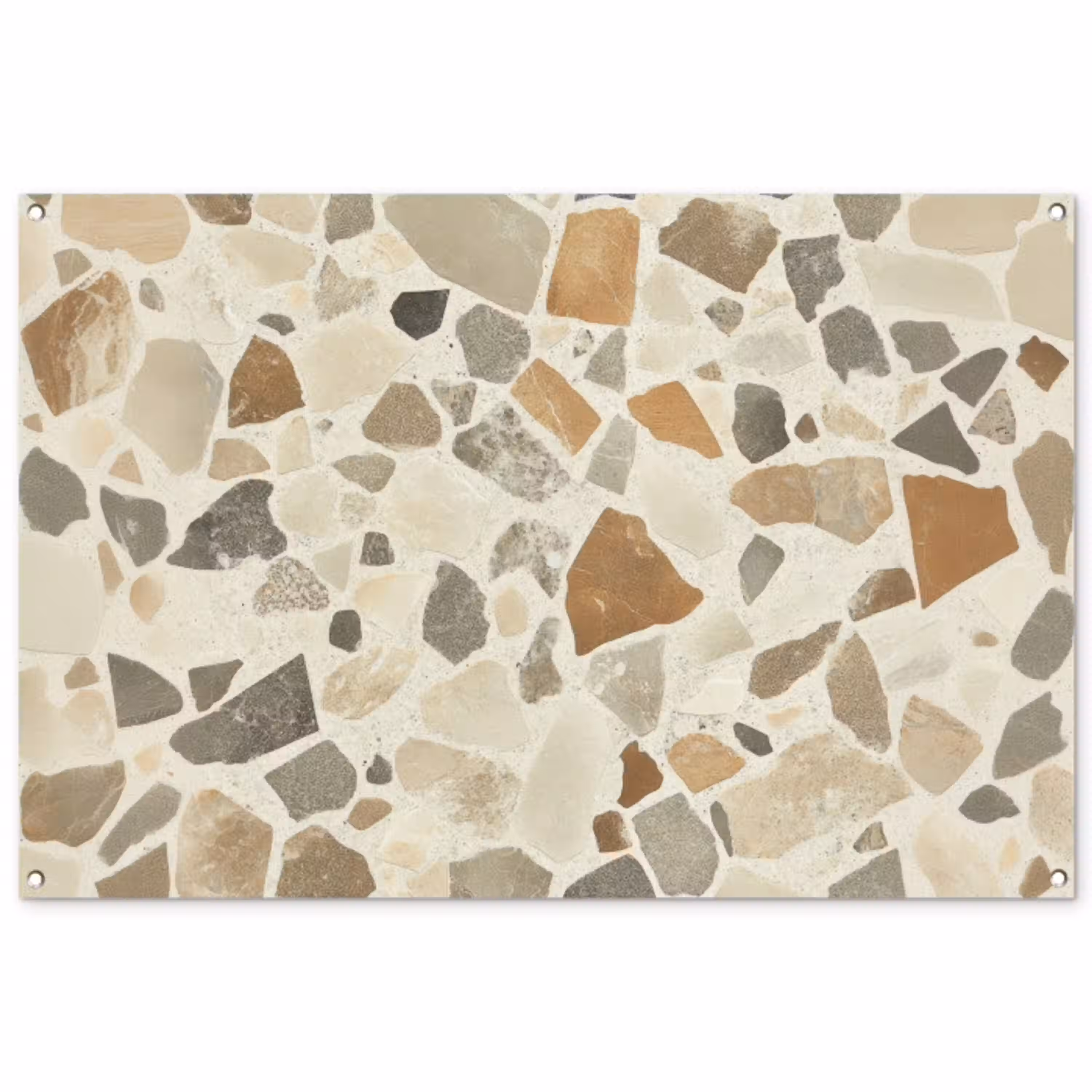 Stenen - Terrazzo - Decoratie - Tegels tuinposter los doek groot -3d