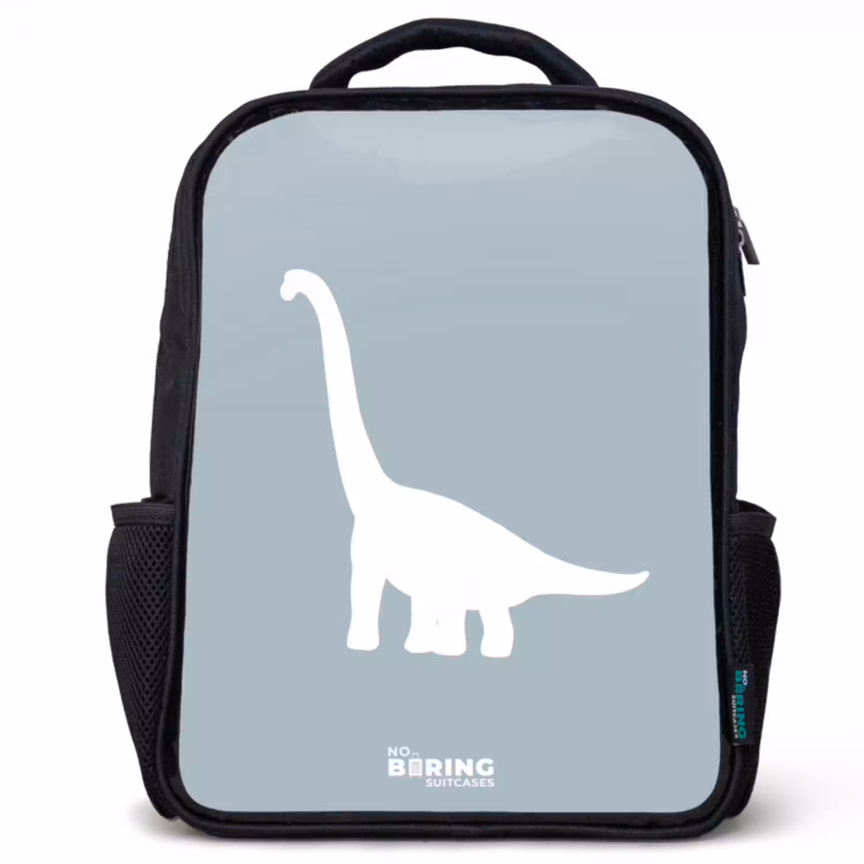 Blauw met Brachiosaurus dino Rugzak - Zwart middel -3d