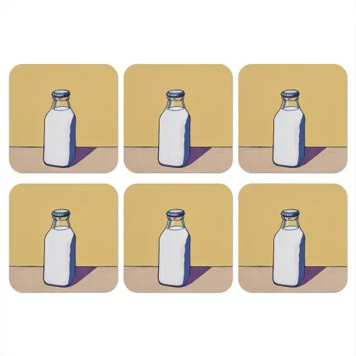 Glazen - Fles - Illustratie - Melk onderzetter kurk middel -3d
