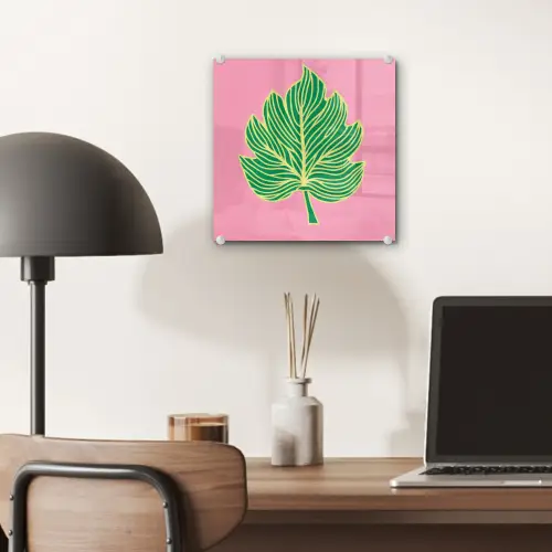 Blad - Groen - Illustratie - Minimalistisch plexiglas 5mm klein -sfeer6