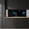 Kat - Blauw - Dier - Zwart keuken achterwand 2 middel -sfeer1