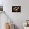 Gouden Bladeren op Donkere Achtergrond tuinposter los doek klein -sfeer8